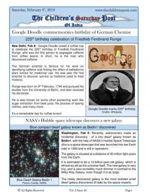 The Children's Post, 9th Februrary, 2019