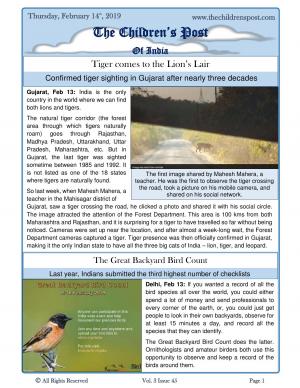 The Children's Post, 14th February, 2019