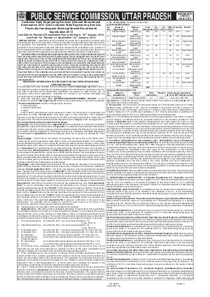 Uttar Pradesh PSC Notified Recruitment to 936 Posts of Asst. Engineer & Technical Officer 2013
