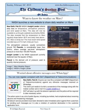 The Children's Post, 24th February, 2019