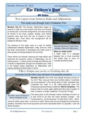 The Children's Post, 25th February, 2019