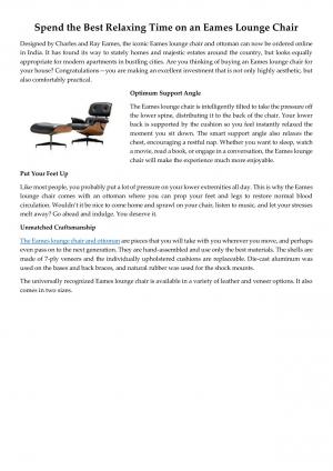 Spend the Best Relaxing Time on an Eames Lounge Chair