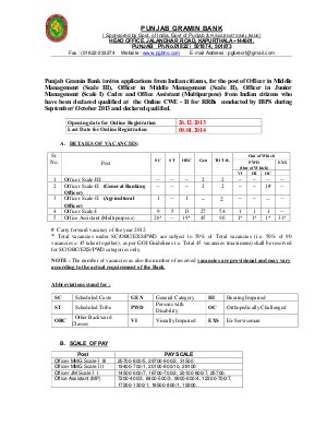 Notification Punjab Gramin Bank Officer Office Asst Posts
