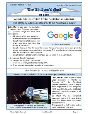 The Children's Post, 7th March, 2019