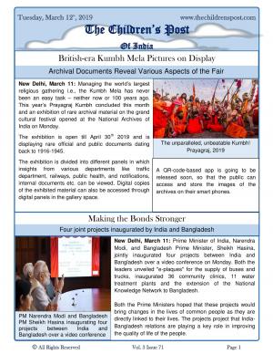 The Children's Post, 12th March, 2019