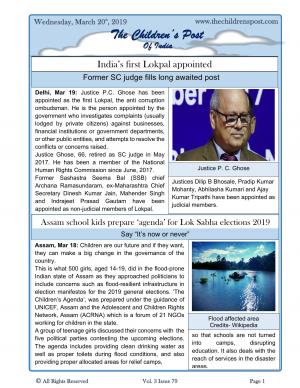 The Children's Post, 20th March, 2019