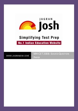 MH-CET 2008: Solved Question Paper