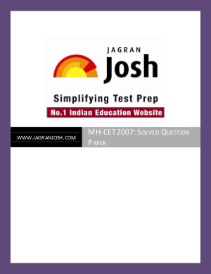 MH-CET 2007: Solved Question Paper