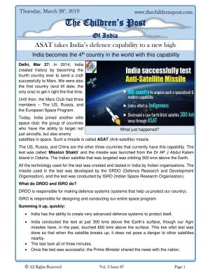 First Reader Poll - 28th March, 2019