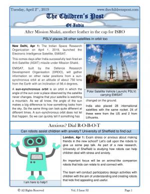 EMISAT successfully launched - 2nd April, 2019