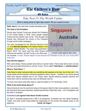 What is the world doing about Fake News - April 9th, 2019