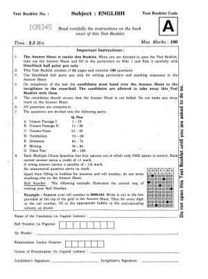 CBSE Class 10 English Proficiency Question Paper