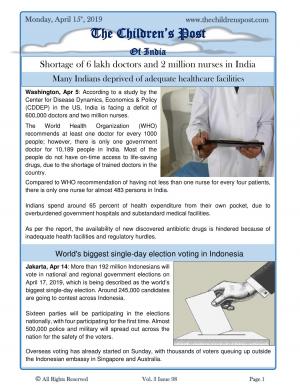 India's doctors and Indonesia's voters - 15th April, 2019