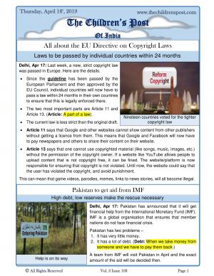 EU Copyright Law - 18th April, 2019