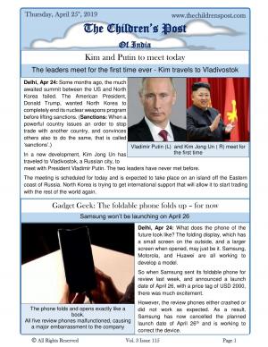 Kim meets Putin and the folding phone - April 25, 2019