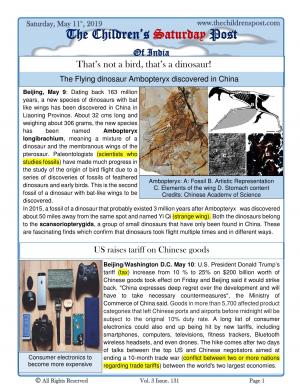 The Children's Post, May 11 th, 2019