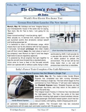 The Children's Post, 17th May, 2019