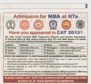 IIT, Delhi announced Admission Notification for Full Time MBA 2014-16