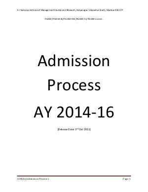 KJSIMSR announced Admission Notification for PGDM Programmes 2014-16