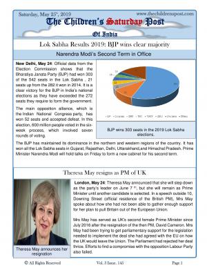 The Children's Post, 25 th May, 2019 