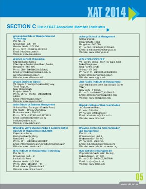 Associate Institutes XAT 2014