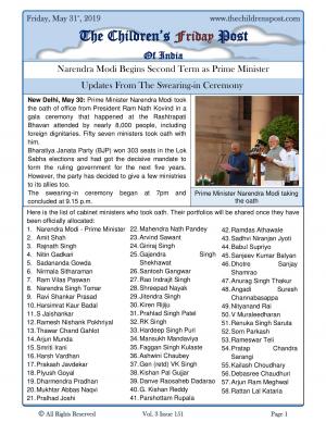 The Childrens' Post, 31st May, 2019 