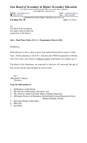 Goa Board of Secondary & Higher Secondary Education