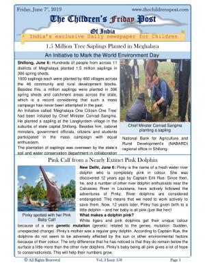 Meghalaya's 1.5 million trees and rare pink dolphin - June 7th, 2019