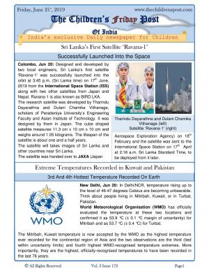 The Children's Post, 21st June, 2019