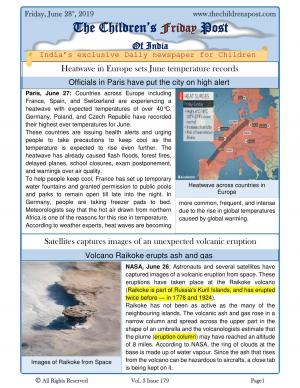 The Children's Post, 27th June, 2019