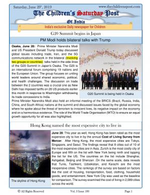 The Children's Post, 29 th June, 2019 