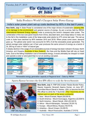 The Childrens Post - 2nd July 2019