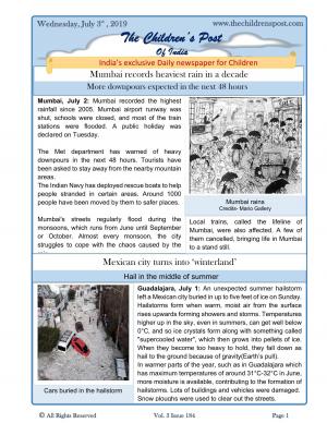 The Children's Post, 3rd July, 2019