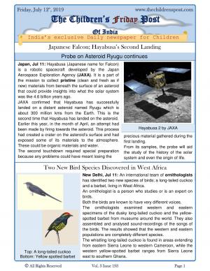 The Children's Post, 12th July, 2019