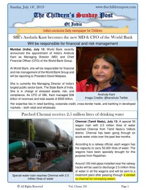 The Children's Post, 14th July, 2019