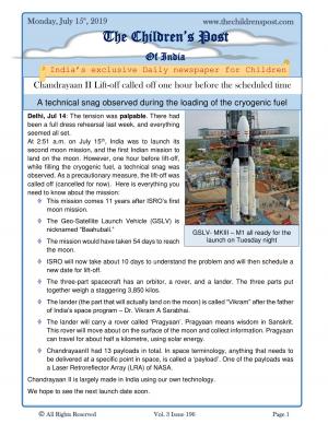 The Children's Post, 15th July, 2019