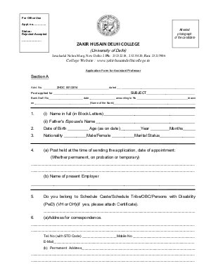 Zakir Husain Delhi College Notified Recruitment for 40 Assistant Professor Posts 2014