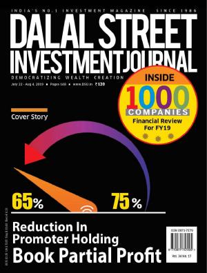 Dalal Street Investment Journal Volume No 34 Issue no 17 July 19th 2019 