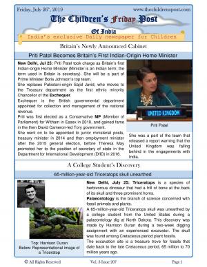 The Children's Post, 26th July, 2019