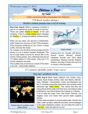 The Children's Post,7th August, 2019