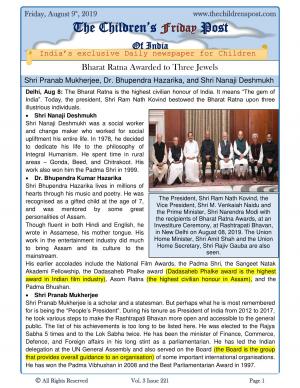 The Children's Post, 9th August, 2019