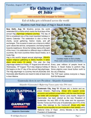 The Children's Post, 13th August 2019