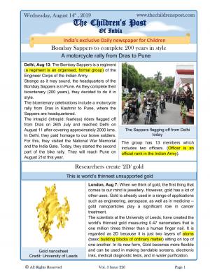 The Children's Post, 14th August,2019