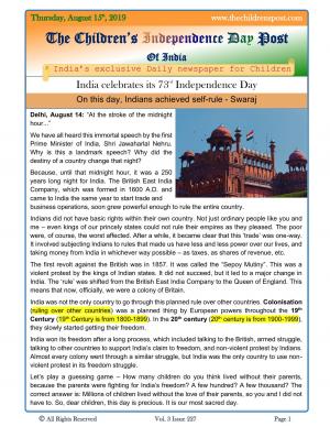 Special Issue: Independence Day and Raksha Bandhan