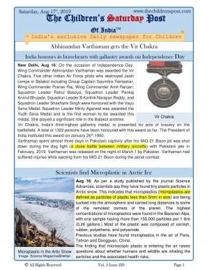 The Children's Post, 17 th Aug, 2019