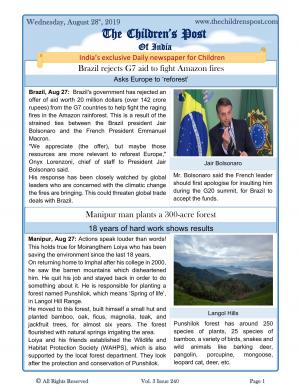 The children's Post, 28th August,2019