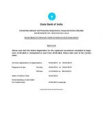SBI Notice Online Registration Date 2014