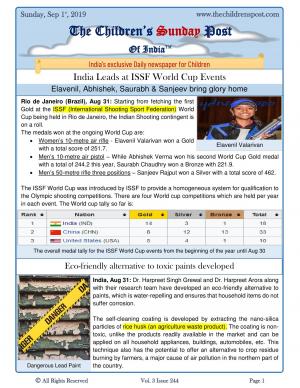 The Children's Post, 1st September, 2019