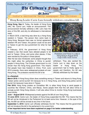 The Children's Post, 6th September, 2019