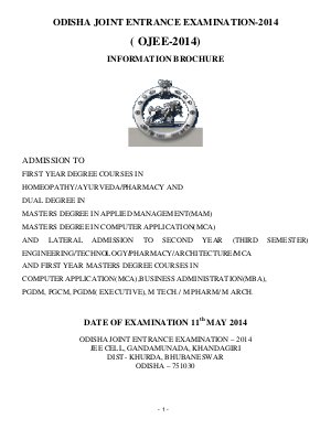 Odisha Joint Entrance Examination 2014: Notification